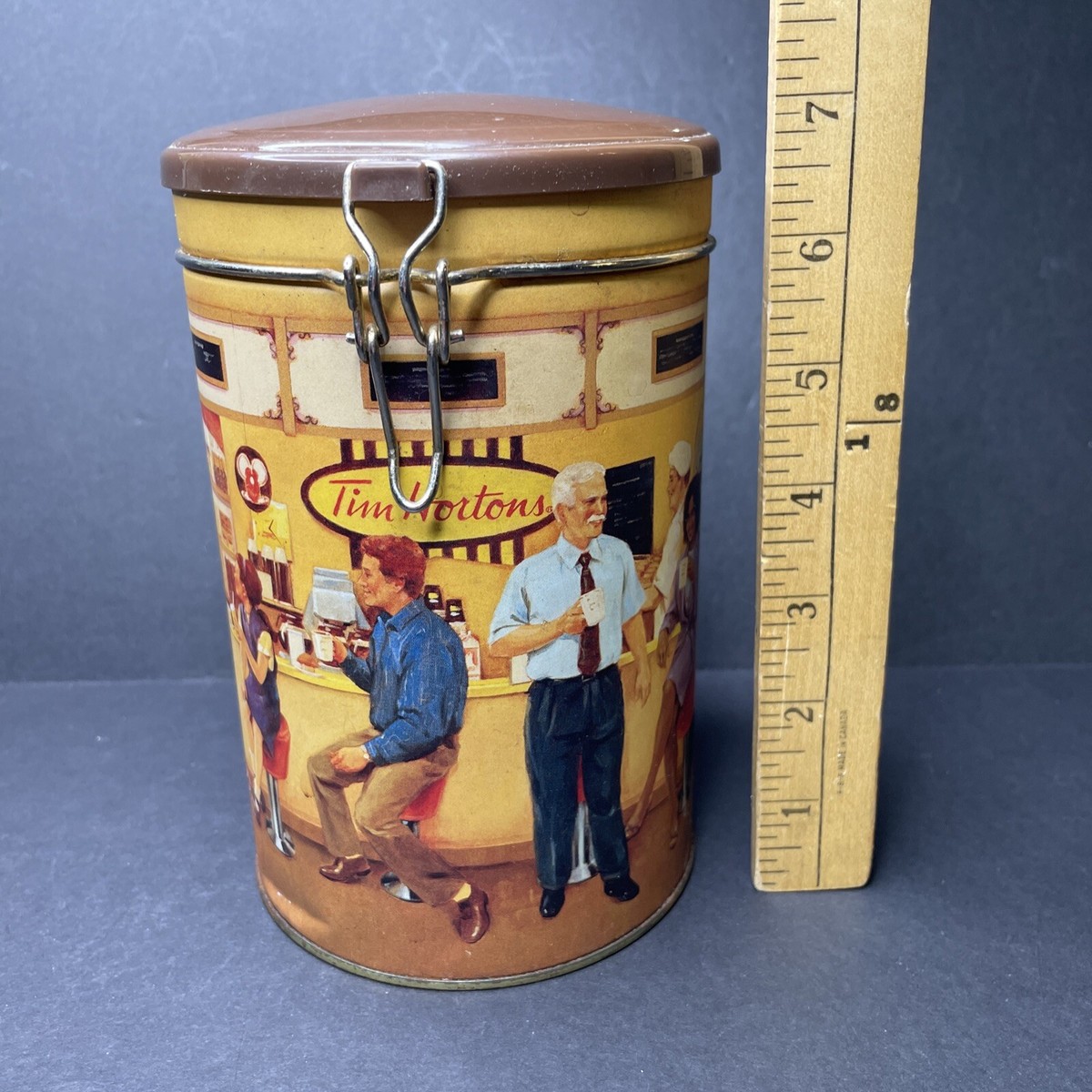 Vintage Tim Horton's Tin Coffee Metal Canister First Edition #001