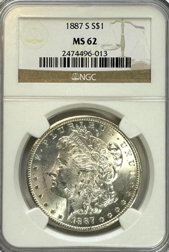 1887-S Morgan Dollar, MS 62 NGC, NR