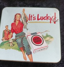 Vintage Lucky Strike Zigaretten Dose  Blechdose Zigarettenbox It&acute;s Lucky!
