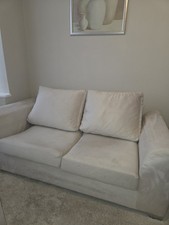 Cream 2-Seater And 3- Seater Fabric Sofa with Seat & Back Cushions