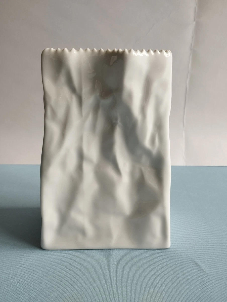 Rosenthal Do Not Litter Vase Tütenvase 18 Cm WEISS matt Kultig