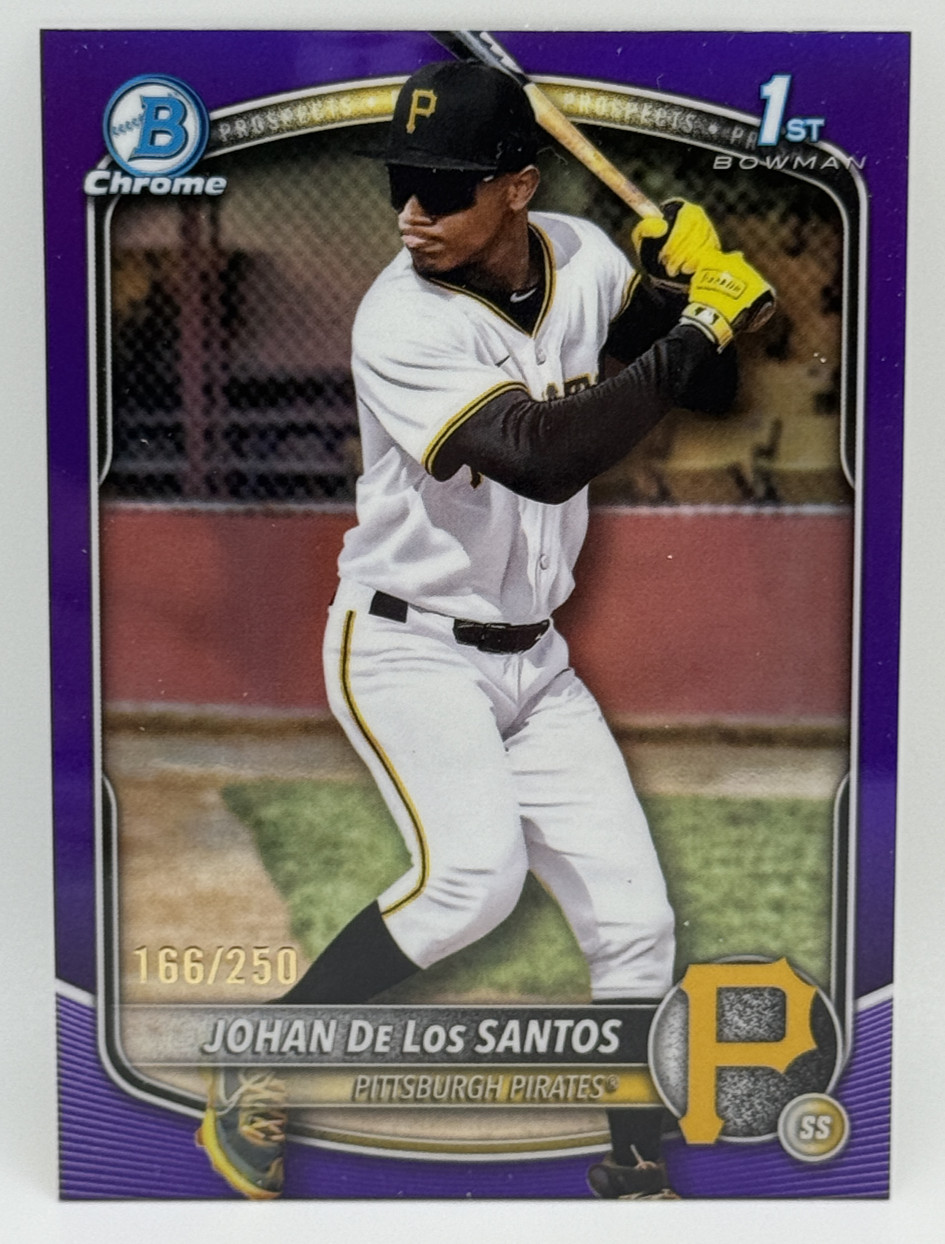 2025 Bowman Chrome #BCP-163 Johan De Los Santos Prospects Purple Pulsar #/250