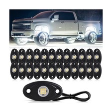 24 Pods White Led Rock Lights  Automotive General Under Body Neon Glow Led