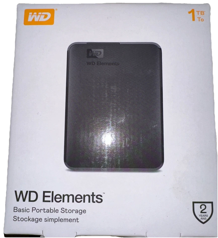 Western Digital 1TB Elements WD Portable External Hard Drive WDBUZG0010BBK-WESN - Image 2 of 2