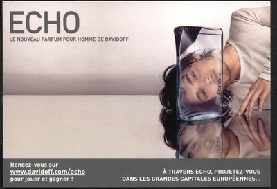 Französische Promo Postkarte für ECHO - Der neue Duft für den Davidoff-Mann. Versandkostenfrei