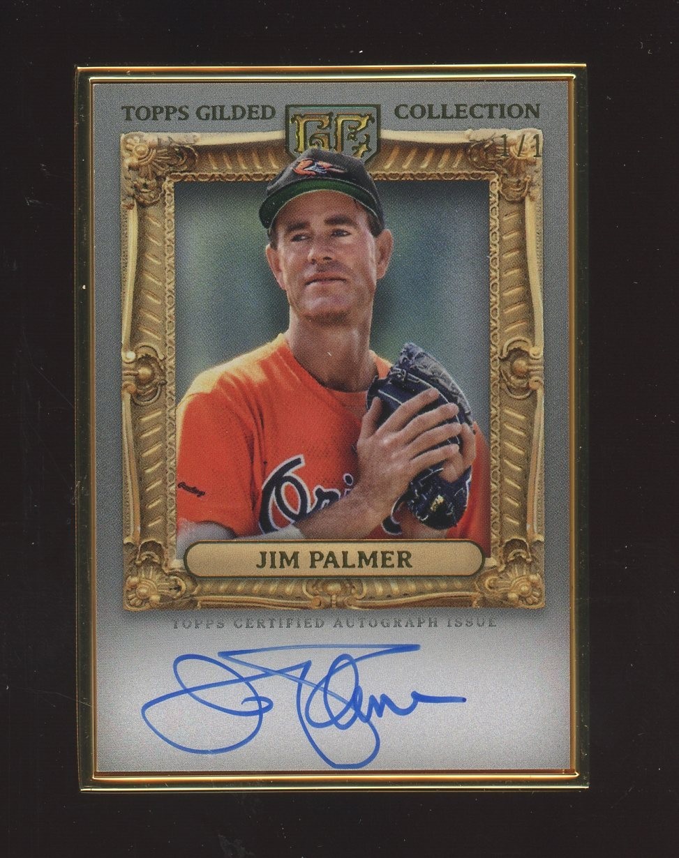 2024 Topps Gilded Chrome Jim Palmer Hall Of Famers Framed Auto Platinum 1/1