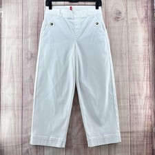 Spanx Women's Off White Pull-on Flare Stretchy Cropped Pants Sz M