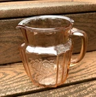 Anchor Hocking Mayfair Open Rose Pitcher Pink Depression Glass Vintage 32 oz 6”H