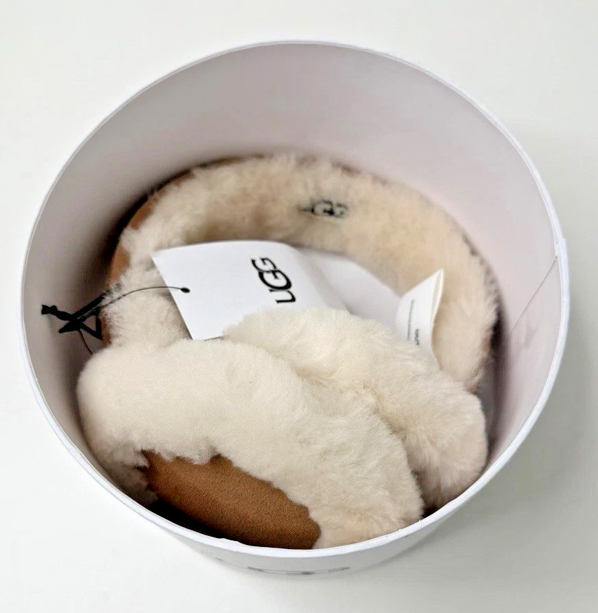 UGG Australia Camel Shearling Sherpa Ear Muffs Adjustable Winter NWT image 6