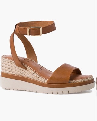NWT TAMARIS Fontane leather sandals size EU 38 brown cognac