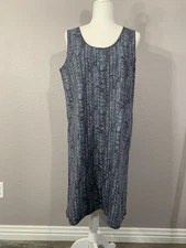 Fresh Produce Women’s Black Print Happy Life Tank Sun Dress 100% Cotton Size XL