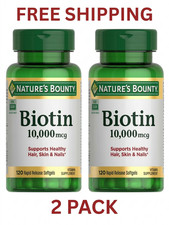 Nature's Bounty Biotin, Supports Healthy Hair, Skin and Nails 10,000 mcg 240 Ct
