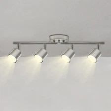 4-Light 26.25'' Track Lighting Kit - 270° Swivel & 90° Tilt Adjustable, Brushed