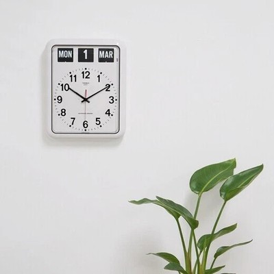 TWEMCO Wall Clock Flip Perpetual Calendar BQ-12A White 15