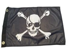 12x18" Jolly Roger Pirate Skull Flag Super Polyester MOTORCYCLE BOAT Grommet 70