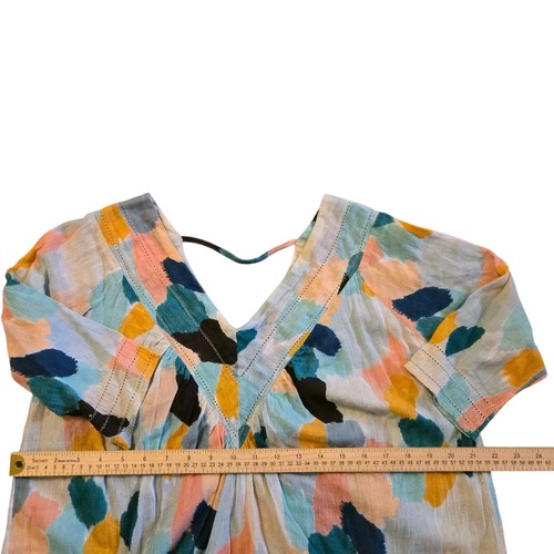 Pink Chicken XS India Top Lightweight Watercolor Cotton Artsy - Picture 4 of 7
