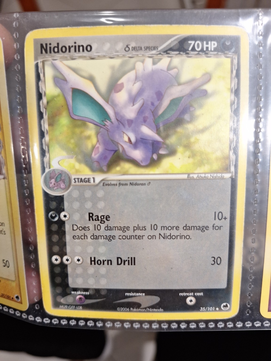 Nidorino 35/101 Delta Species – EX Dragon Frontiers – NM – Pokémon TCG – 2006