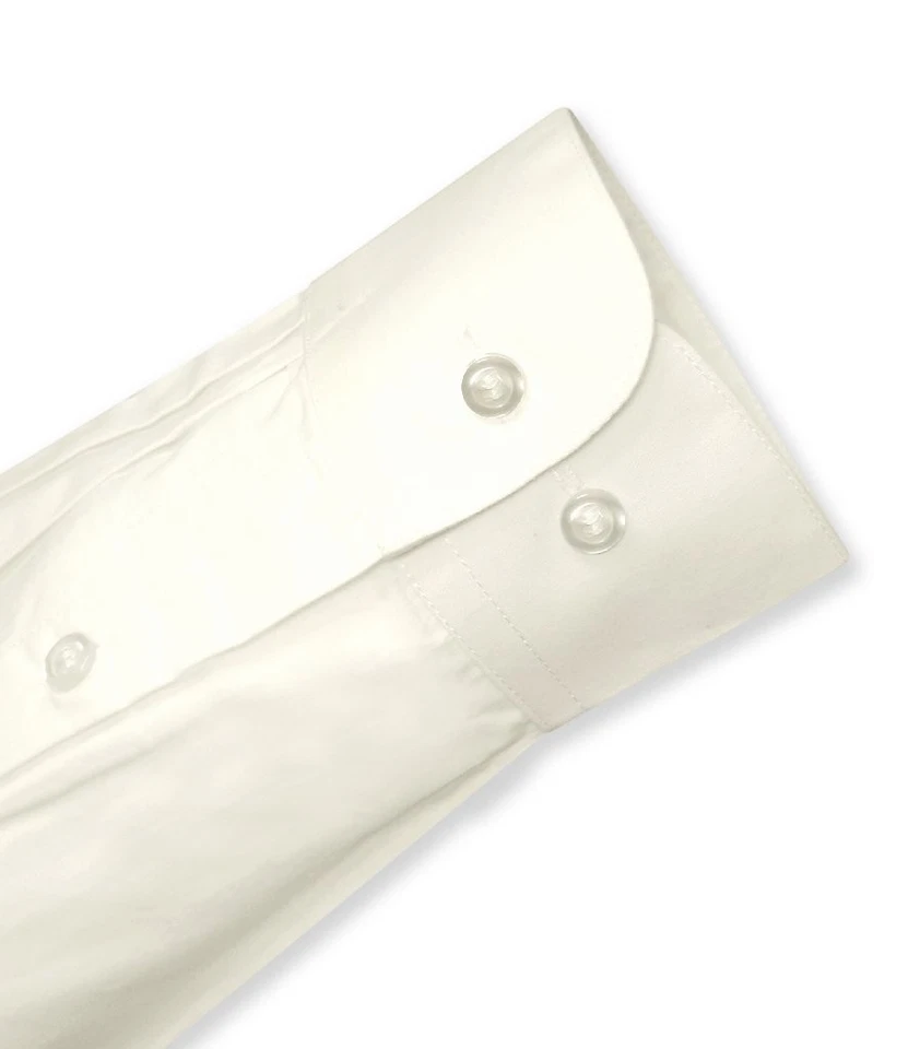 Camisa de vestir Biagio para hombre 100 % ALGODÓN color crema liso talla 17 32/33 Foto 4 de 4