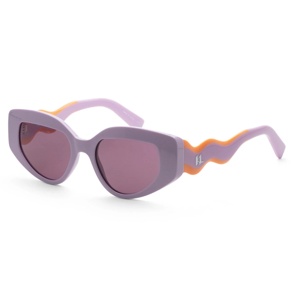 Karl Lagerfeld Oversized Square Sunglasses Cyclamen Rose Pink Gradient Plastic Clear Oversized Grandpa Square Gradient Sunglasses with Pink  main image 3