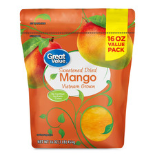Great Value Sweetened Dried Mango, 16 oz Free...