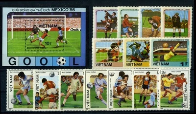 VIETNAM 2x 1986 World Cup Soccer Championship Mexico 1606-12&1576-83 MNH (VNG03)
