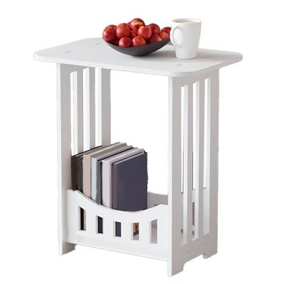 32x22x40cm weiß PVC 2-stufig Beistelltisch Nachttisch Beistellregal