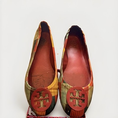 TORY BURCH Minnie TRAVEL Red Canyon Ballet FLATS - Size 8 US