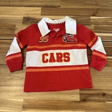 Disney Pixar Cars Long Sleeve Shirt polo Sz 2T lightening McQueen 95