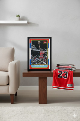Michael Jordan Fleer Rookie Card custom painting PRINT 8'' x 12''