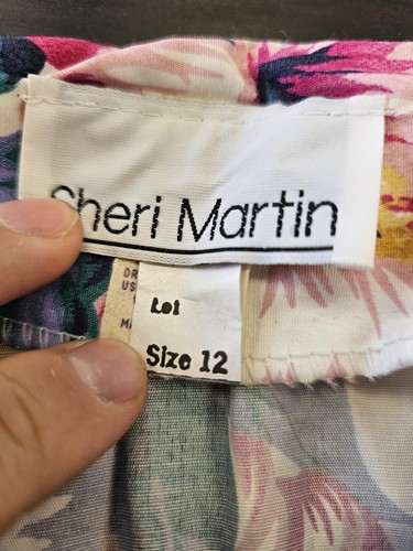 Vintage Sheri Martin Vest Womens 12 Floral Sleeveless Button Up Made USA 90s - Picture 3 of 7