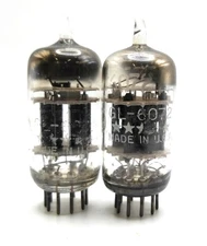 Matched Pair GL-6072 GE 5-Star Vacuum Tube 12AY7 Military Grade Amplitrex TESTED