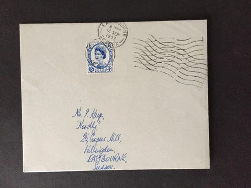 E GB 1957 46th PARLIAMENTARY CONF. FIRST DAY POSTMARK ON COVER TO EASTBOURNE