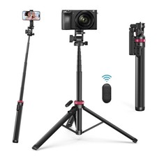 ULANZI MT-78 Extendable Phone Tripod, metal 72.83" Selfie Stick Camera Black