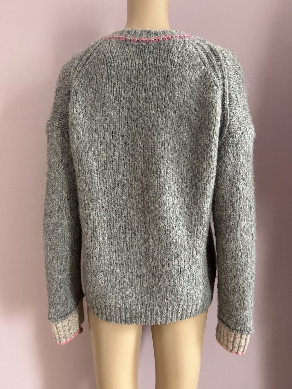 ZADIG & VOLTAIRE Dakota Grey Alpaca & Wool Knit Jumper Sweater MEDIUM EUC RARE image 8
