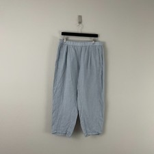Eileen Fisher Organic Linen Pull On Lantern Ankle Pants Womens Size Large