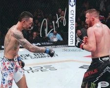 Max Holloway autographed signed 8x10 photo UFC Blessed PSA COA Justin Gaethje
