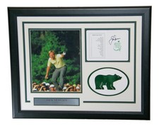 Jack Nicklaus Signed Framed Masters Scorecard w/ Photo JSA "The Golden Bear"