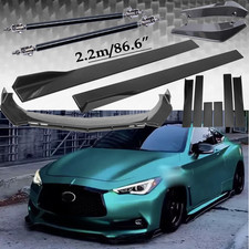 For Infiniti Q60 Carbon Fiber Front Bumper Lip Splitters Side Skirt Strut