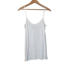 Velvet By Graham & Spencer Tank Top Womens Medium White Cotton Cami Made USA