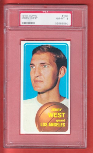 1970  TOPPS  BASKETBALL  #160  JERRY WEST  LAKERS  HOF   PSA 8 - Afbeelding 1 van 2