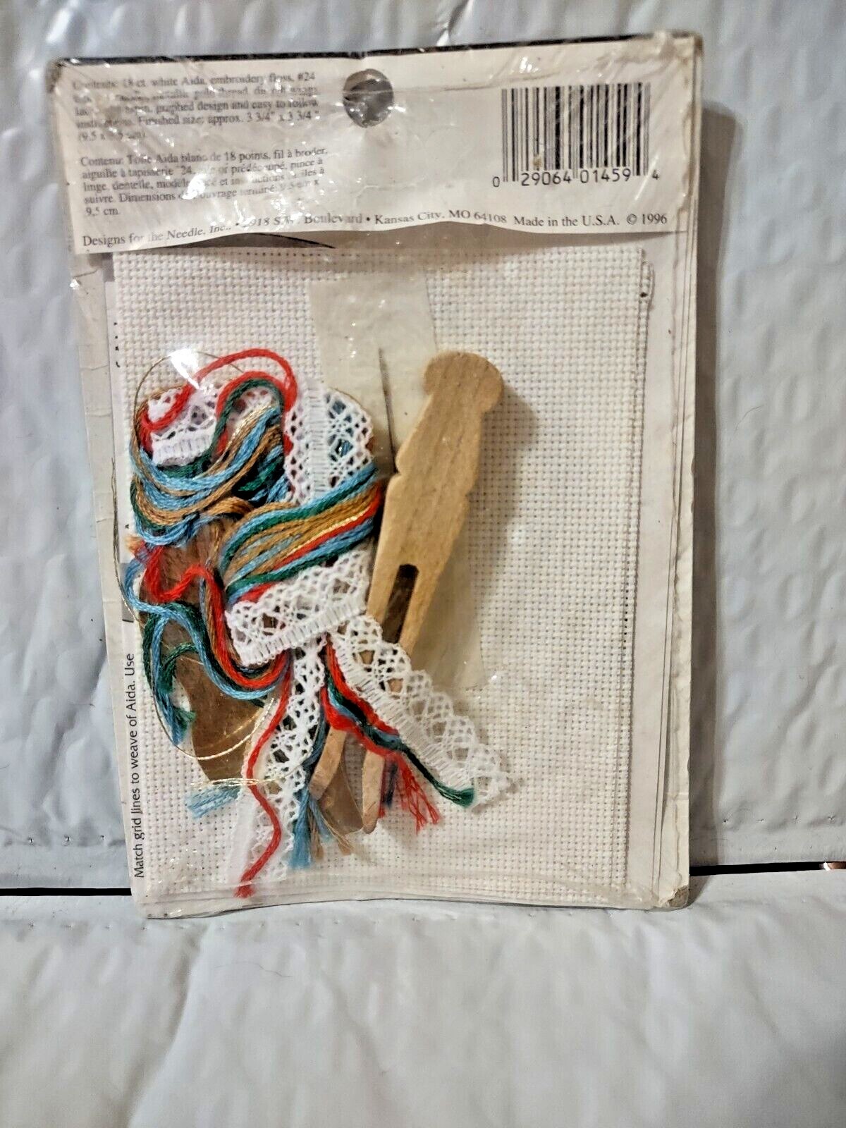 Counted Cross Stitch Clothespin Angel Ornament Kit 1459 3 3/4" x 3 3/4