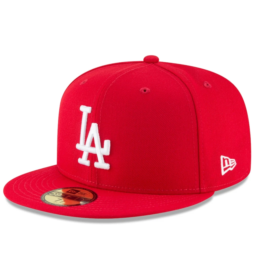 MLB Los Angeles Dodgers LA 59FIFTY Men's Fitted New Era Hat Cap 5950 Red