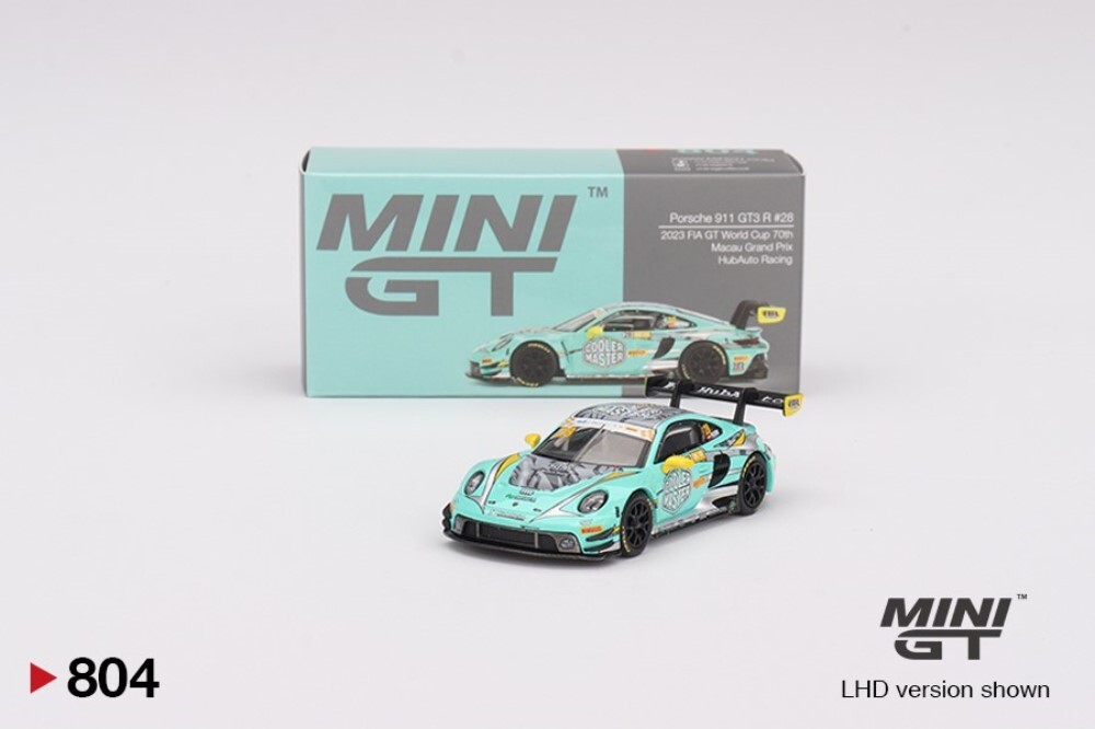 限定版 Porsche Tennis Grad Prix 911GT3 ミニカー Sparky×Tiny 1:64 992 911 GT3 R Macau GT Cup 2023-Tsing Tao