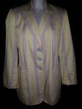 SONIA BOGNER Womens 3 Button Grotn Suit Blazer Jacket Size 10 Rust Gold Beige