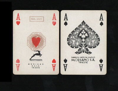 1948 Modiano S.A. Italy ACE of SPADES 1 SINGLE SWAP PLAYING CARD ITALIAN vintage