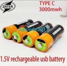 Real Capacity 1.5V AA 2000mAh Rechargeable Type-c Fast Charging Li-ion Battery