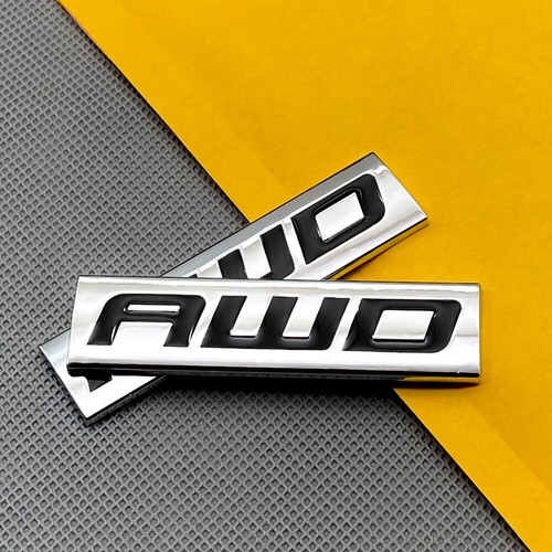 4Pcs Chrome Metal Small AWD Logo Off Road Emblem All Wheel Drive