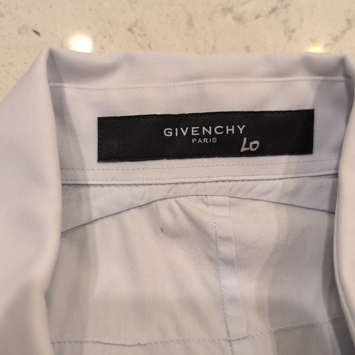 Men's GIVENCHY Shirt Light Blue Cotton Long Sleeve Shirt Size 44 (17.5) - Picture 4 of 16