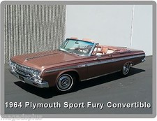 1964 Plymouth Sport Fury Convertible Auto Car Refrigerator Tool Box Magnet 1964 Plymouth Sport Fury Convertible Auto Car Refrigerator Tool Box Magnet