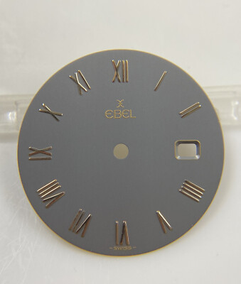 Original Ebel Sportwave Classic 183909 23.5mm Gray/Gold Roman Numeral Watch Dial